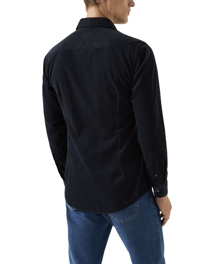 ETON Contemporary Fit Navy Blue Fine Whale Coruroy Shirt Blå