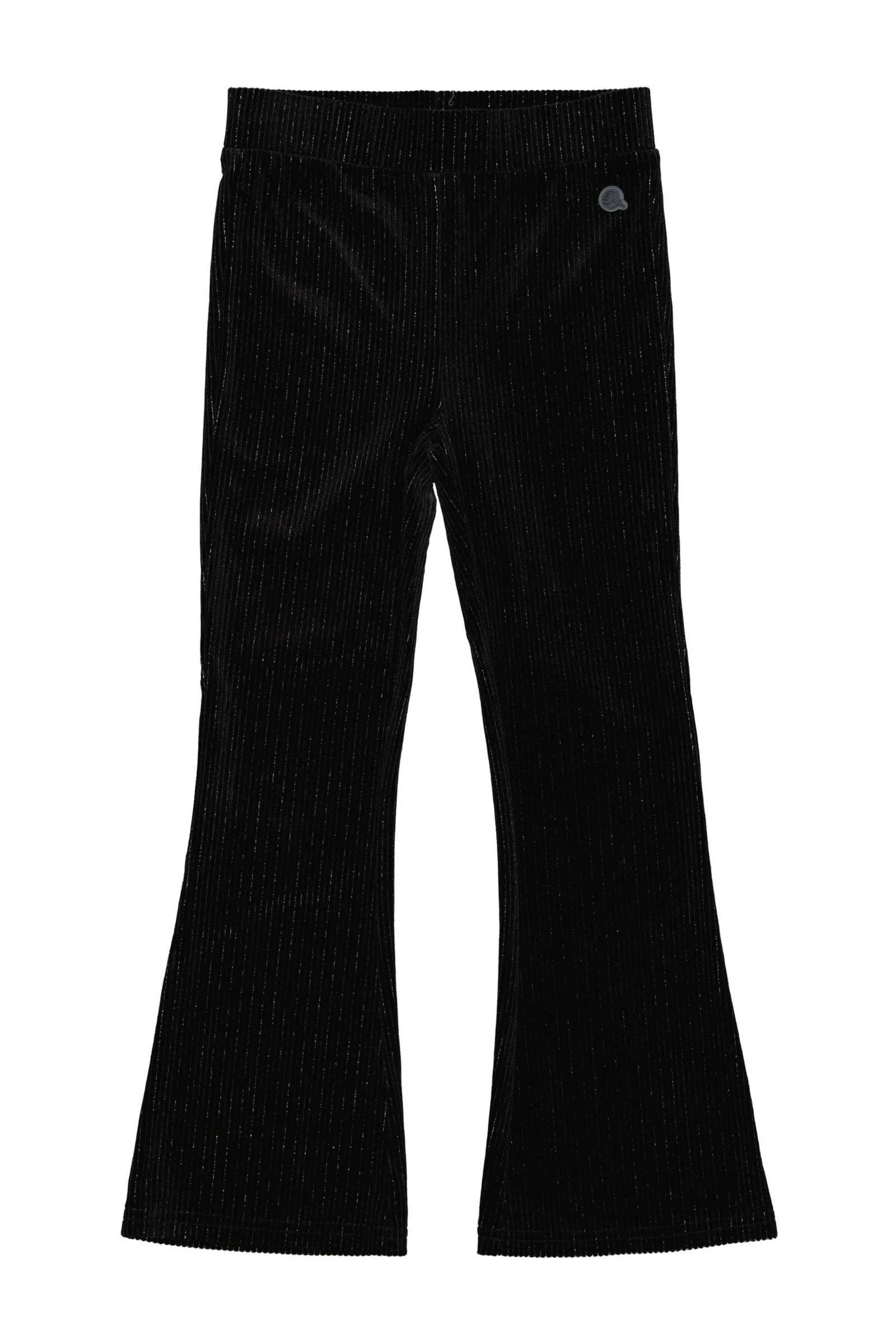 Quapi gemêleerde regular fit broek DYLENA zwart/zilver