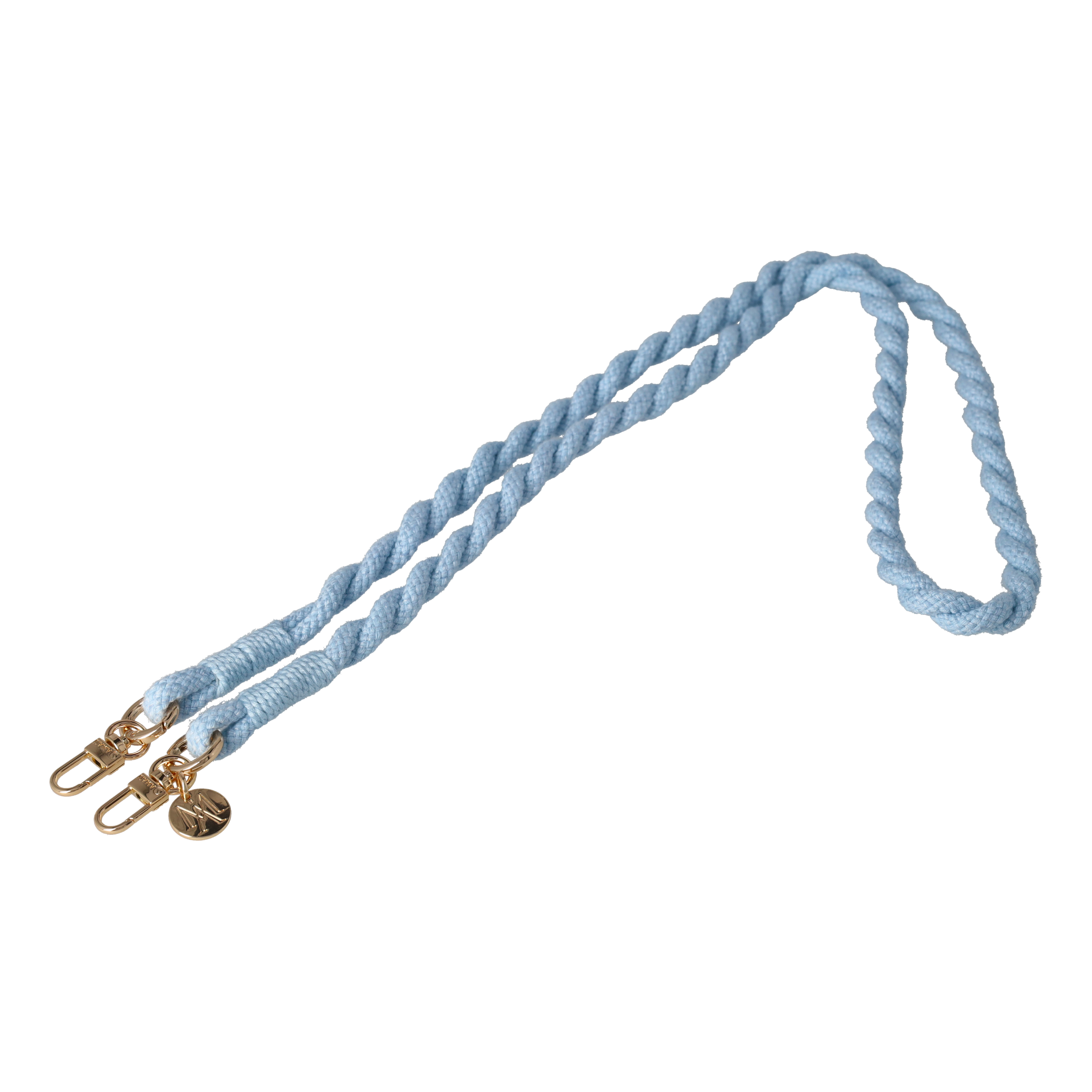 Handgemachte Handykordel Gedrehtes Umhängeband für Handyhüllen Gold - Light Blue