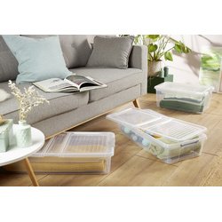 Boîte de rangement 'leo', 56 litres, transparent