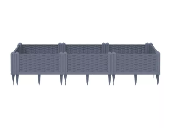 Jardinière bac lit surélevé grise 125 x 40 x 28 cm 02_0038186