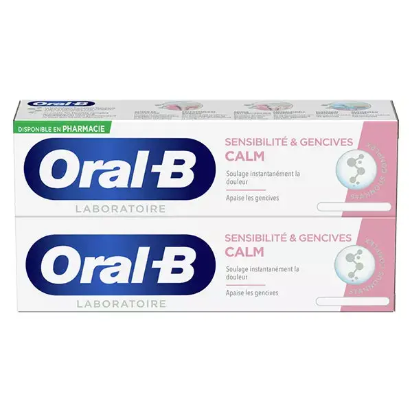 Creme dental Oral-B Laboratory Calm Original Sensitivity & Gum, embalagem com 2 unidades de 75ml