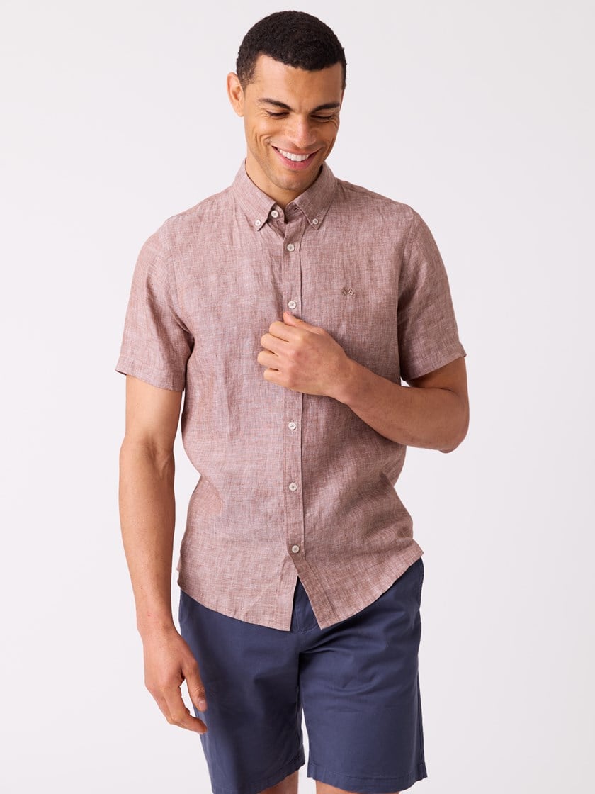 Dillon linskjorte - Regular fit Cocoa Brown