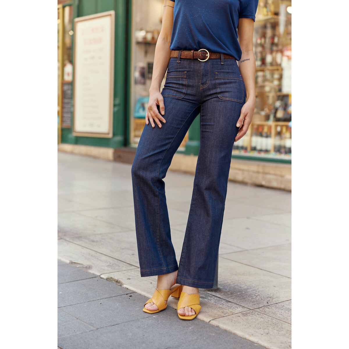 LA PETITE ETOILE<br>Calça jeans bootcut em denim SONNY