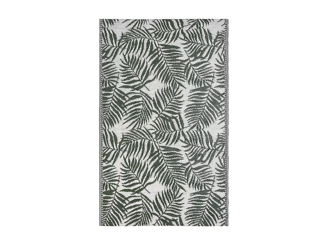 Tapis extérieur vert foncé au motif feuilles de palmier 120 x 180 cm KOTA