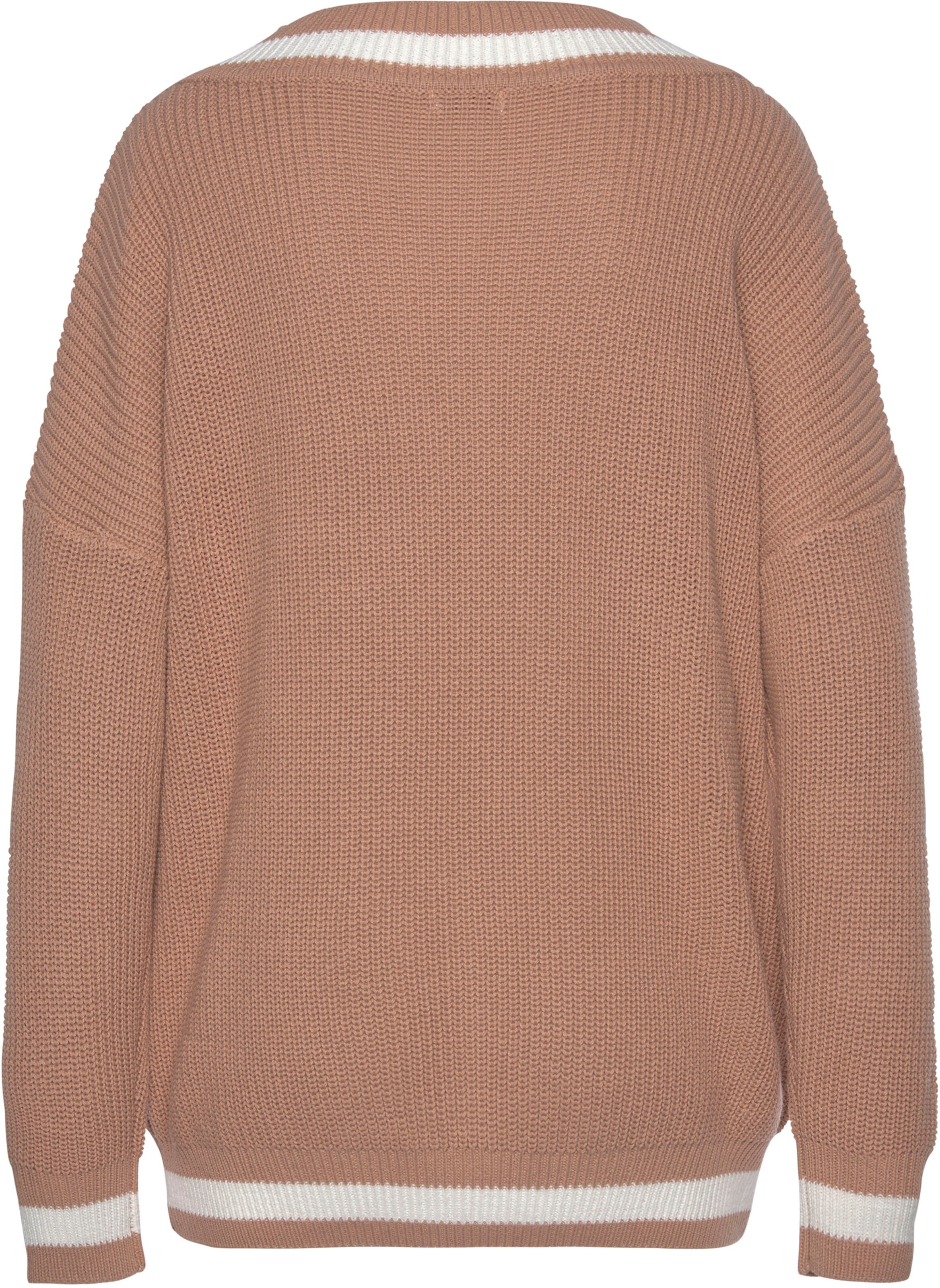LASCANA V-Ausschnitt-Pullover in camelfarben