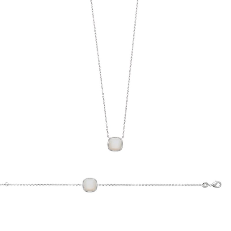 Bracelet Femme - Argent 925 - Nacre - Longueur : 18 cm