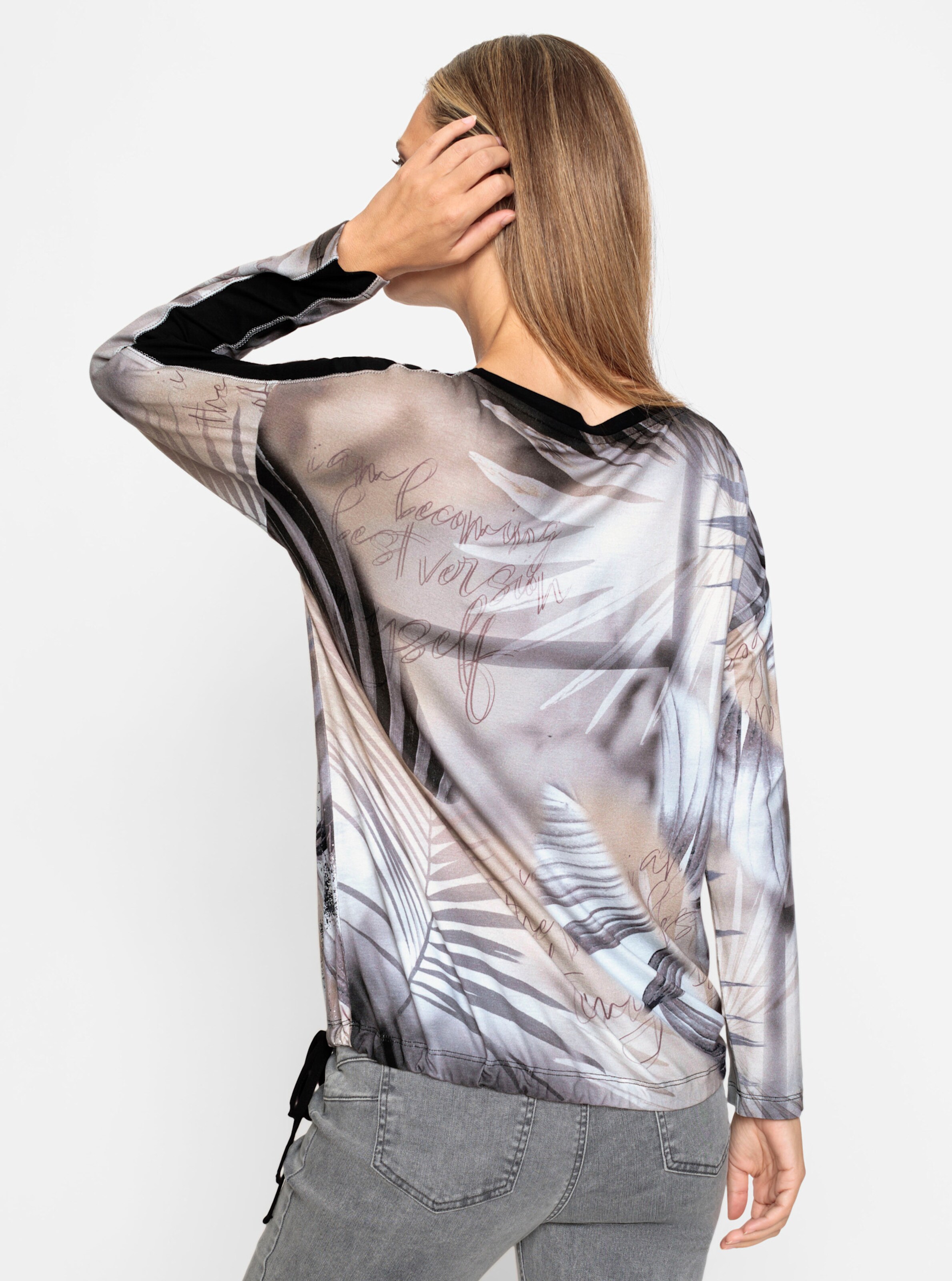 heine Shirt in sand-ecru-bedruckt