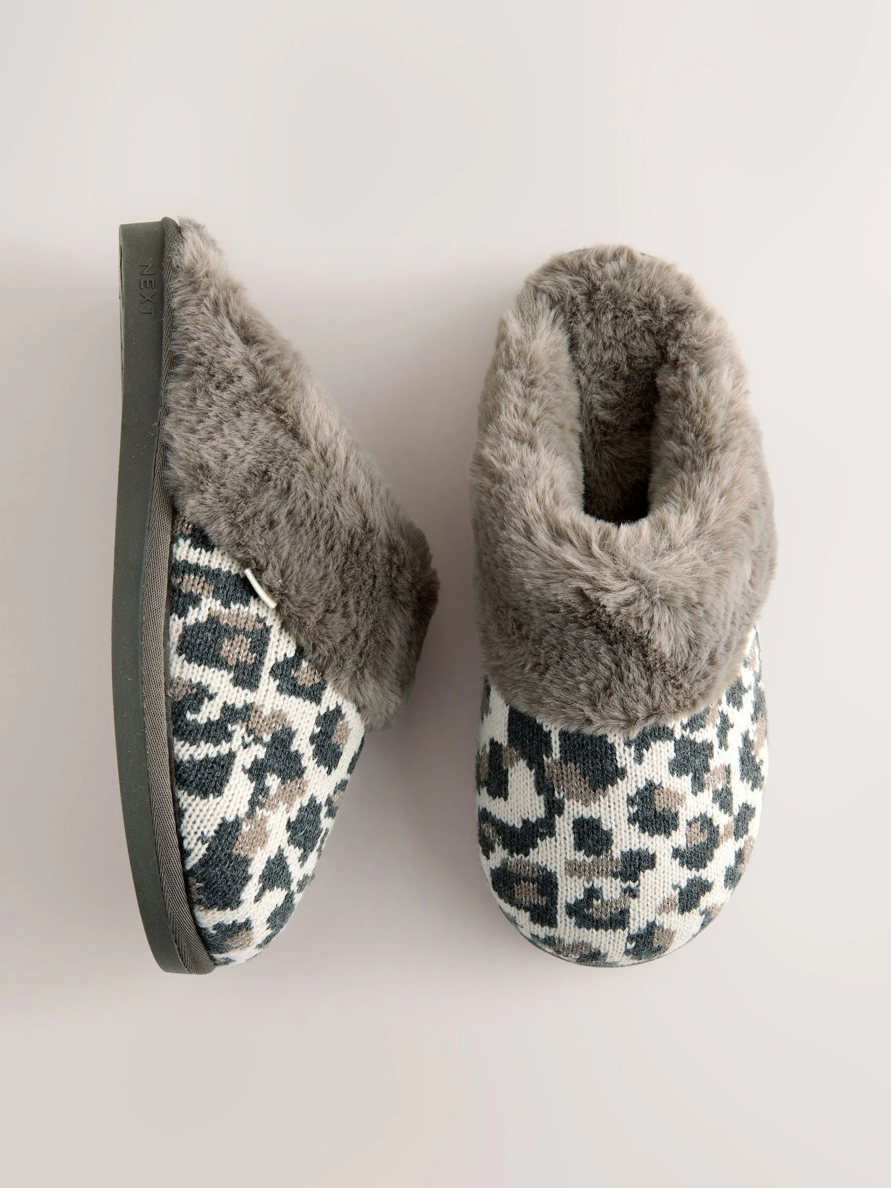 Animal - Knit Faux Fur Mule Slippers