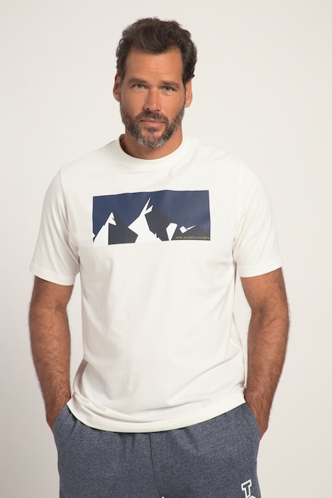 T-Shirt, Halbarm, Mountain Print, Rundhals