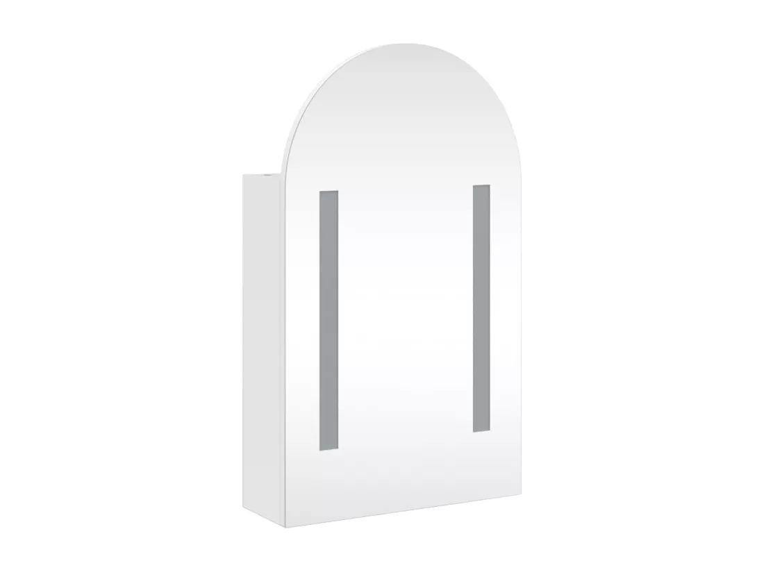 Armoire de bain à miroir avec LED arquée blanc 42x13x70 cm