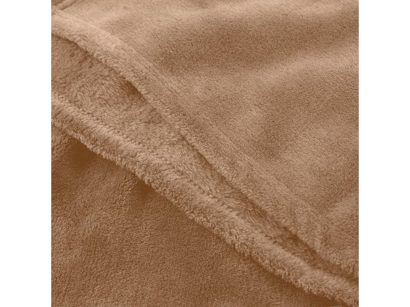 Lumaland Kuscheldecke Hellbraun 240 x 220 cm Sofa- und Tagesdecke