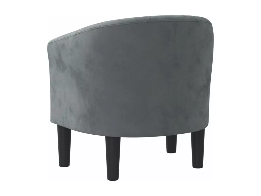 Chaise cabriolet gris foncé velours