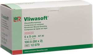 L & R Vliwasoft Vliesstoffkompresse 5x5cm 6-lagig, 50 x 2 Stück