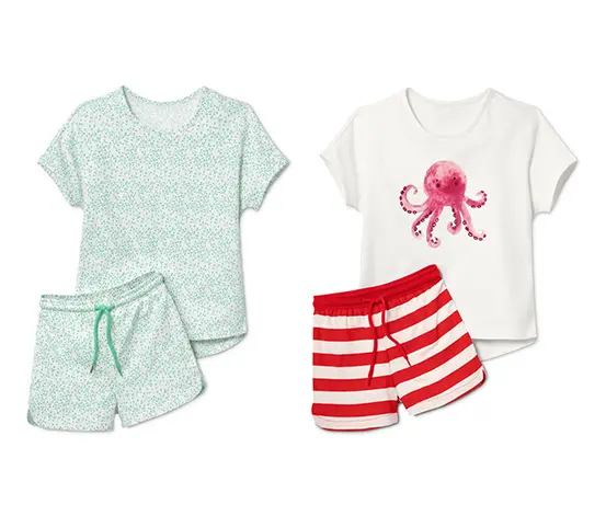2 Baumwoll Shorty-Pyjamas