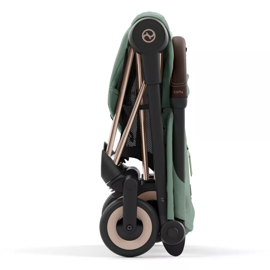 cybex PLATINUM Buggy Coya Rosegold Leaf Green inklusive Babyschale Cloud T I-Size Sepia Black und Adapter