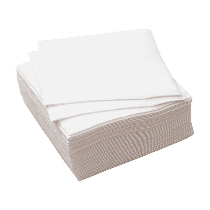 SET 100 SERVIETTES BLANCHES 30X30CM