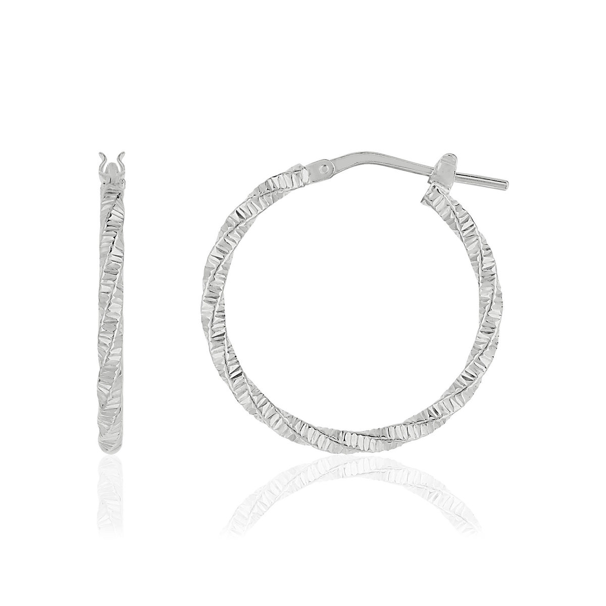 Créoles argent 925 torsadées 23.80 mm
