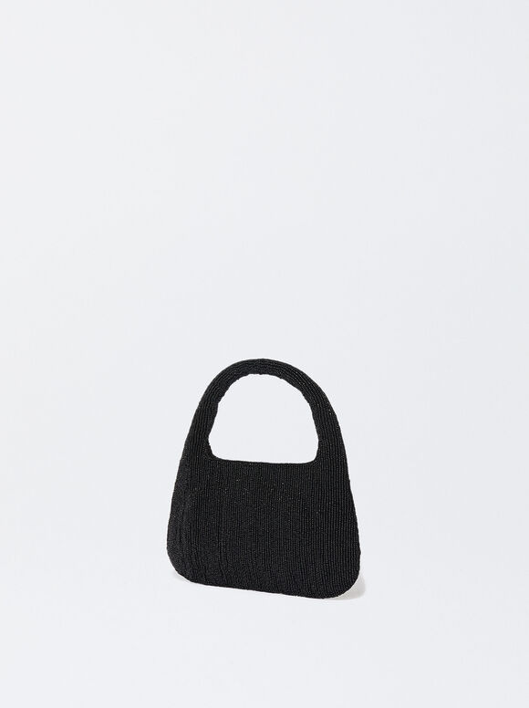 Bolsa de mão com miçangas - Preta