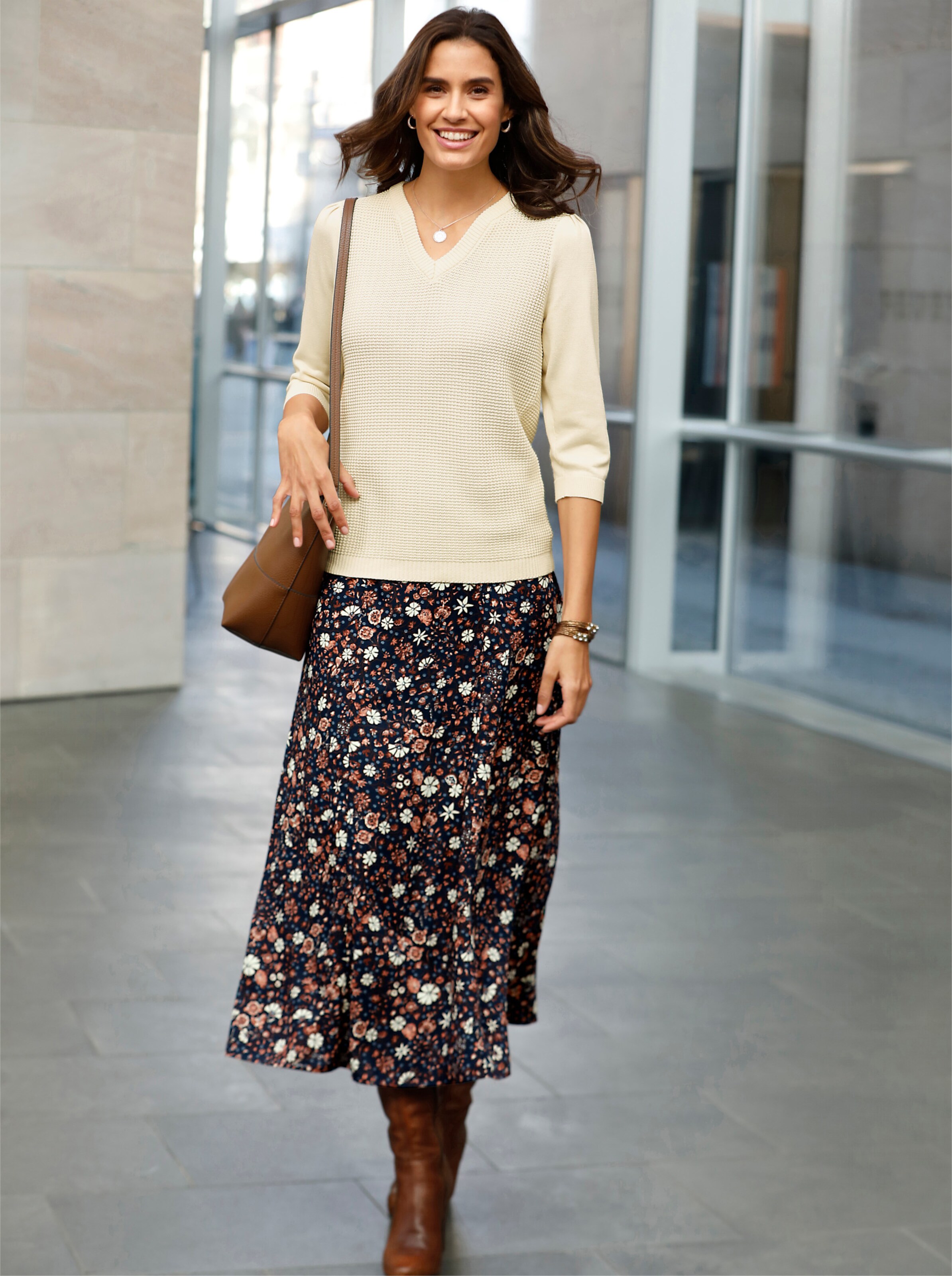 Strickpullover in champagner