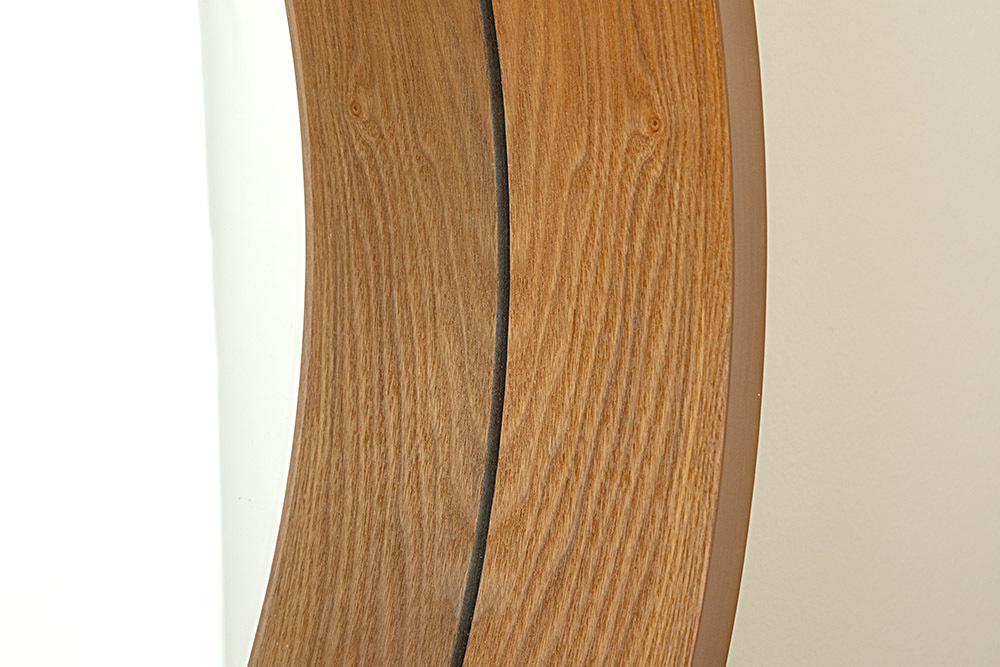 Runder Wandspiegel PORTRAIT 70cm natur Echtholzfurnier in Eichenholz-Design