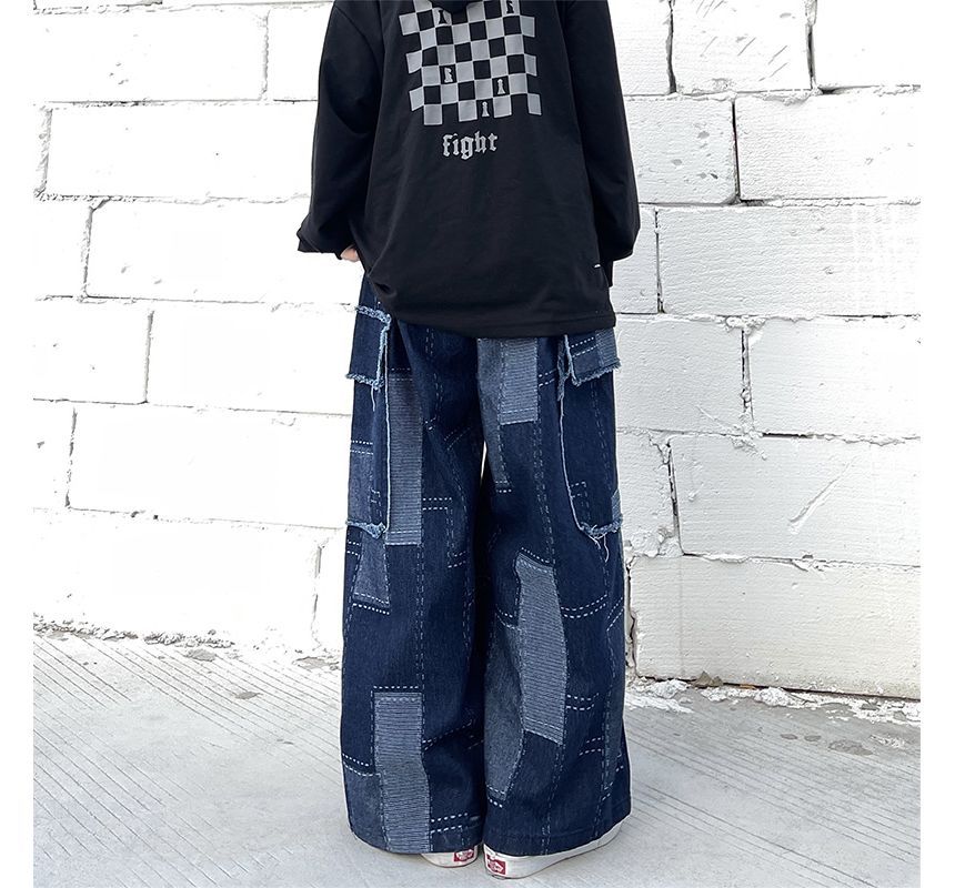2DAWGS - Patchwork jeans met wijde pijpen