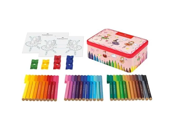 Faber-Castell Connector Ballerina tusser - med 33 stk. ass. farver i metalæske