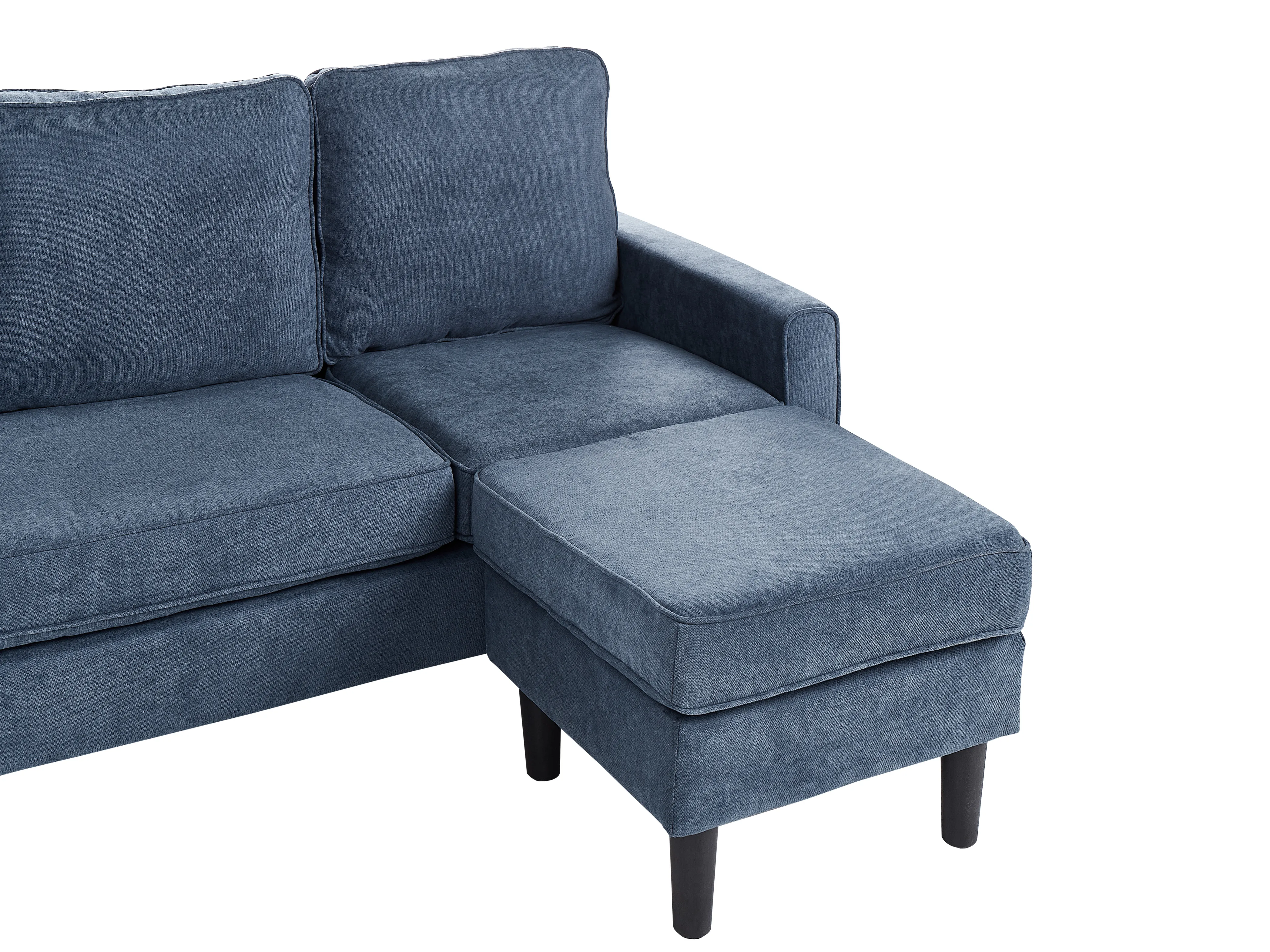 Bank 3-zits AVESTA Stof Donkerblauw met ottomaan