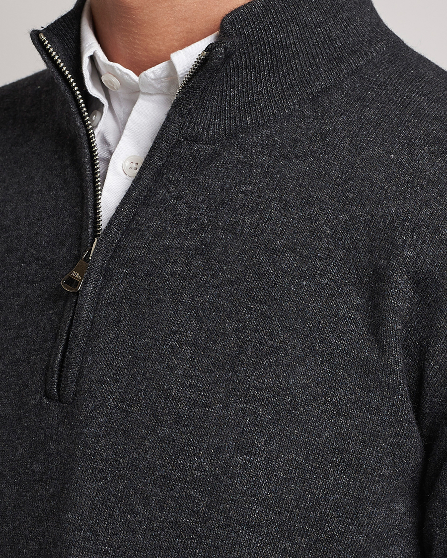 Oscar Jacobson Patton Wool Half-Zip Grey