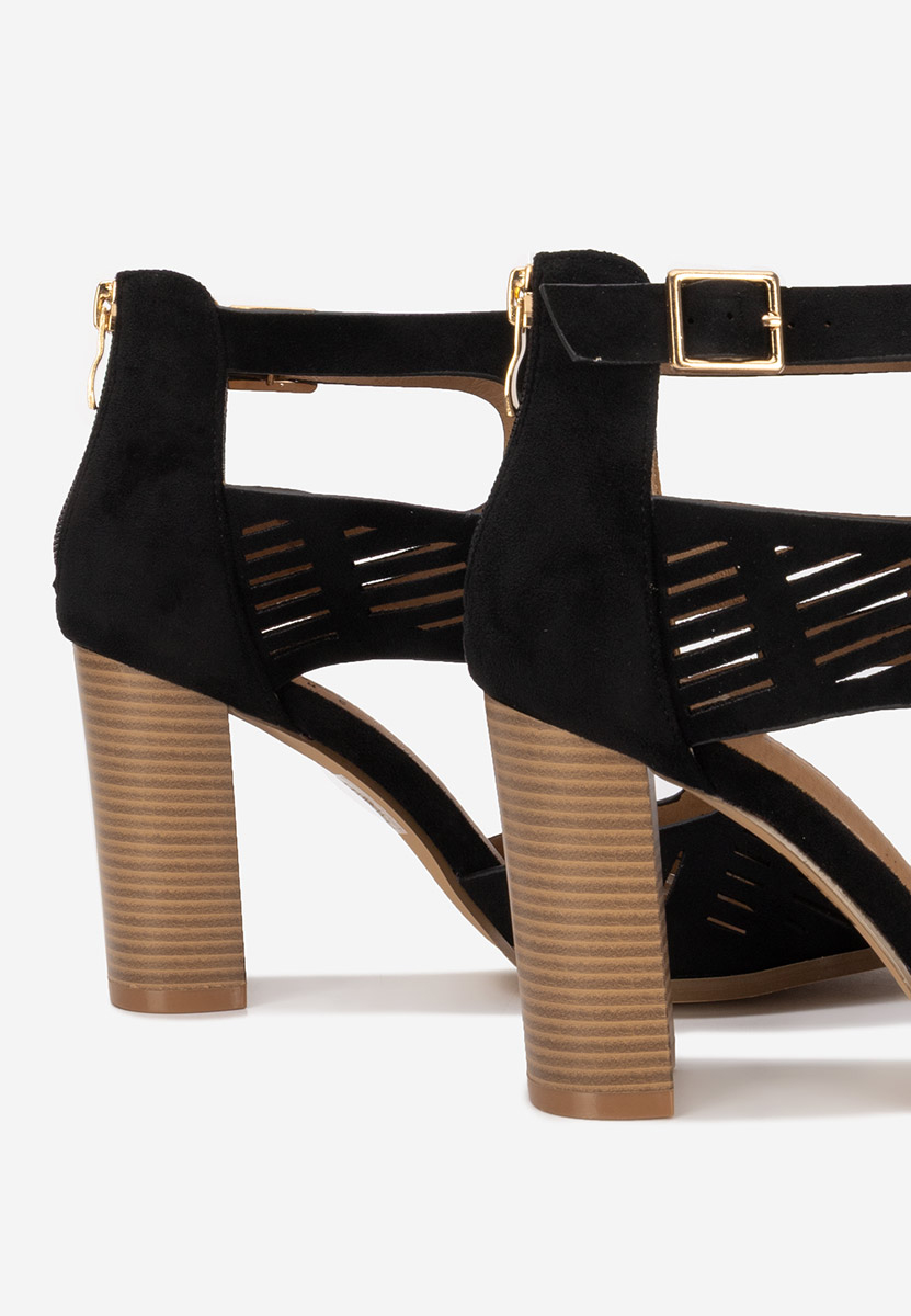 Sandales à talon épais noires Cassey