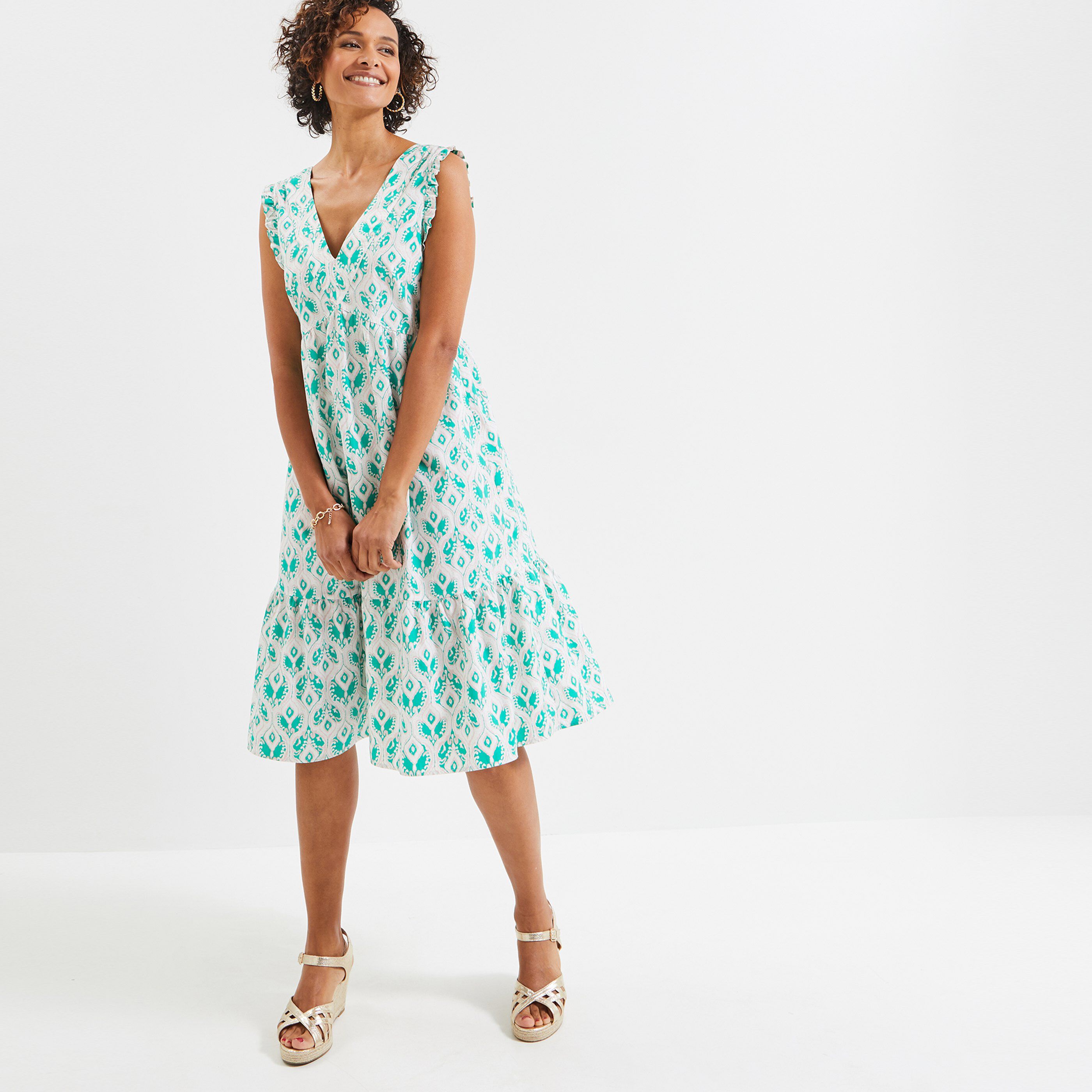 Robe volantée femme - VERT