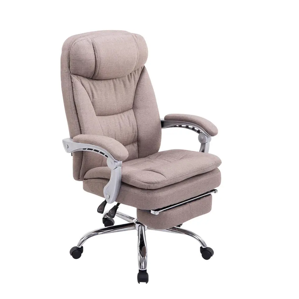CLP Bureaustoel XL Troy chroom Frame - Stof - taupe