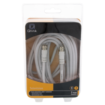 Q-Link coax kabel RG59 met F-connector 5 meter wit