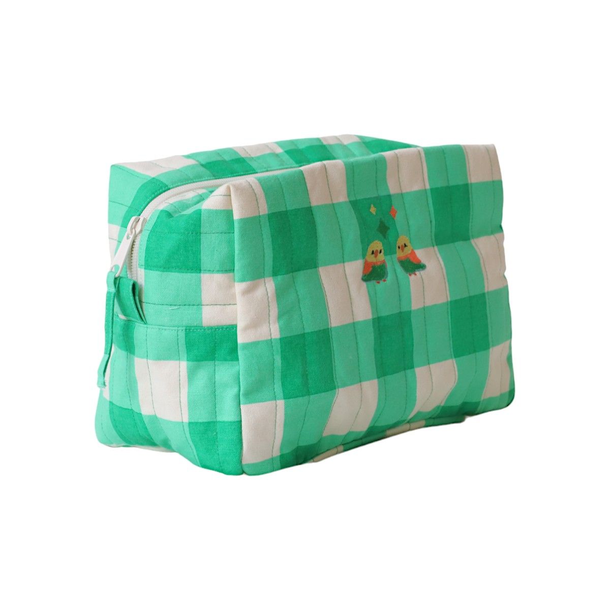 Trousse de toilette à carreaux verts - Les Inséparables Petit toi