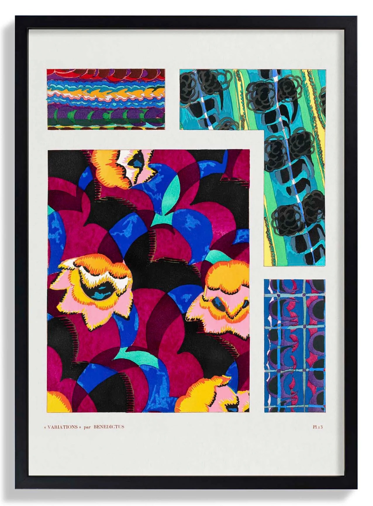 Bunte Vintage Art-Déco-Muster, Variation 13 von Édouard Bénédictus