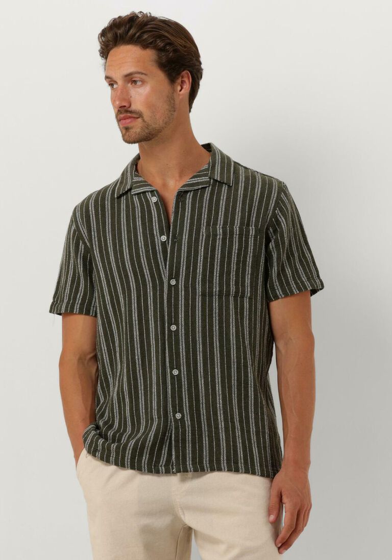 ANERKJENDT olijf anerkjendt casual overhemd akleo s/s dobby shirt