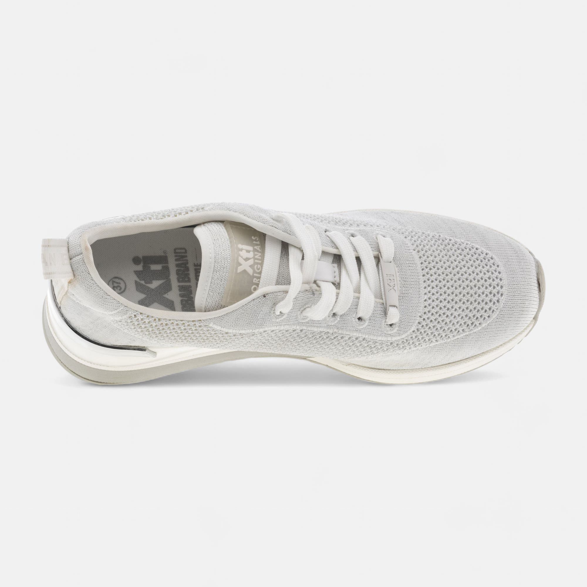 Baskets basses à talon compensé Femme blanc