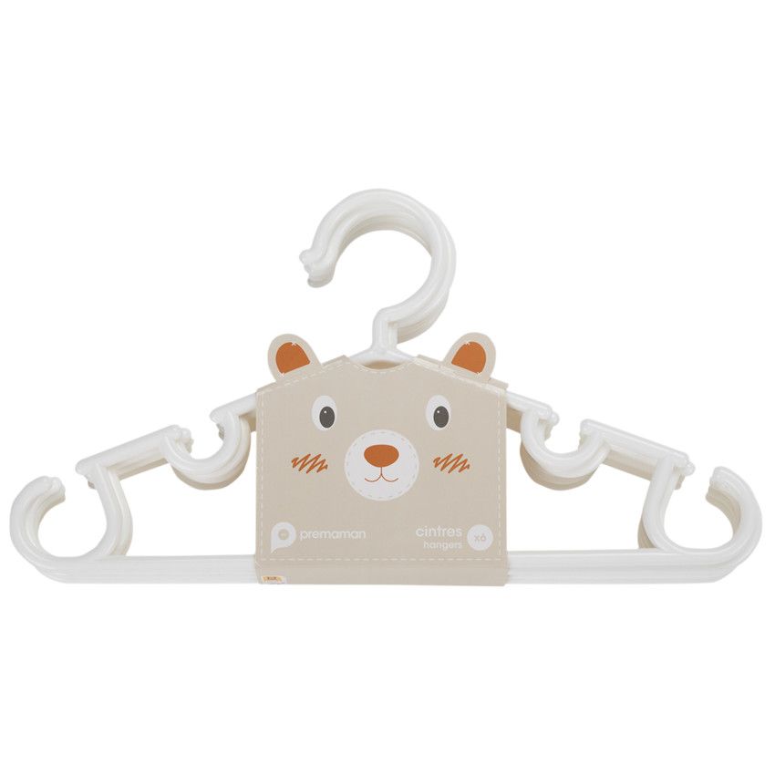 Lot de 6 cintres - Blanc - Ecru