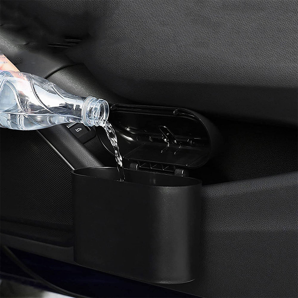 (1L) Mini Hänge Mülleimer Auto Abfallbox - Schwarz