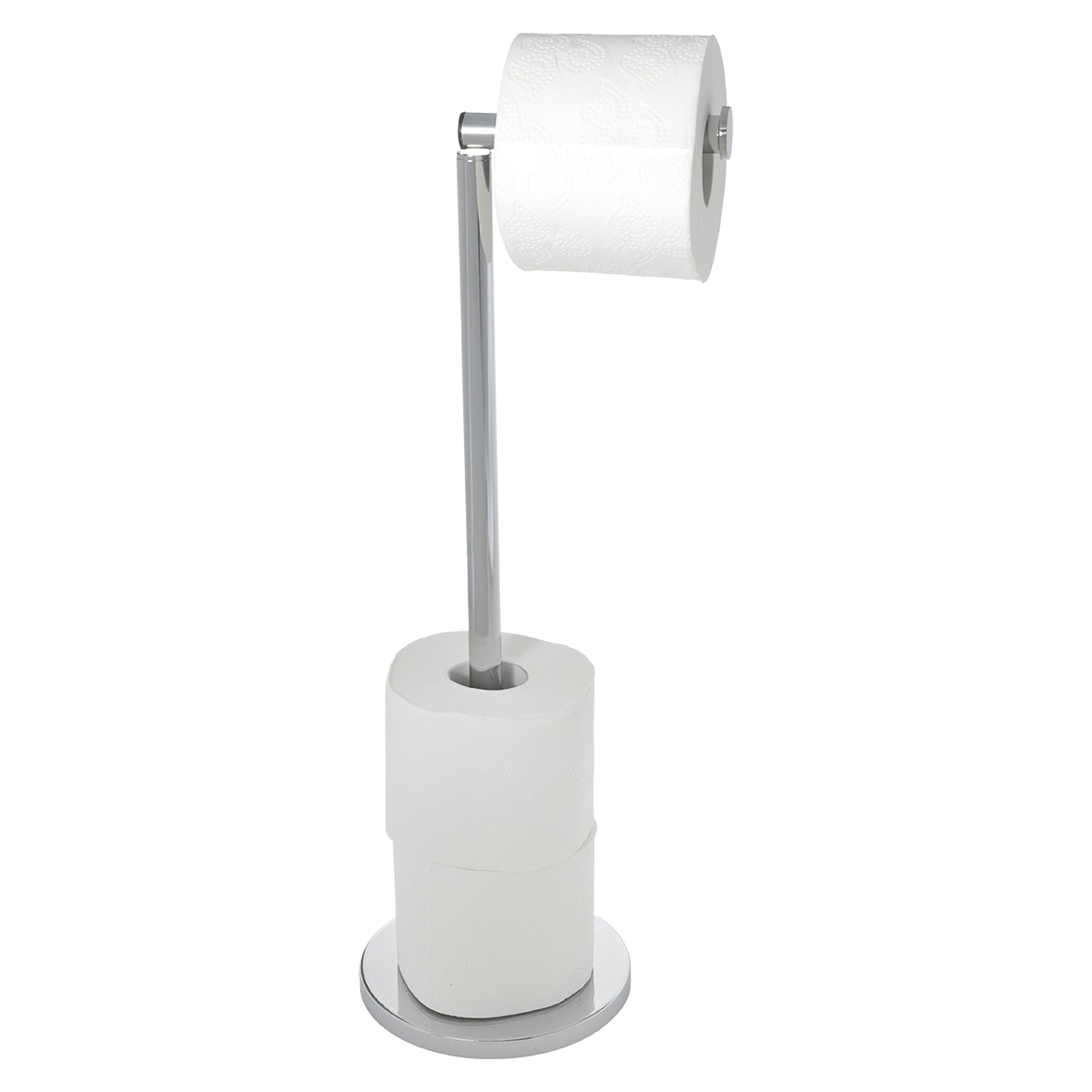Wenko staande toiletrolhouder 2-in-1 RVS glanzend