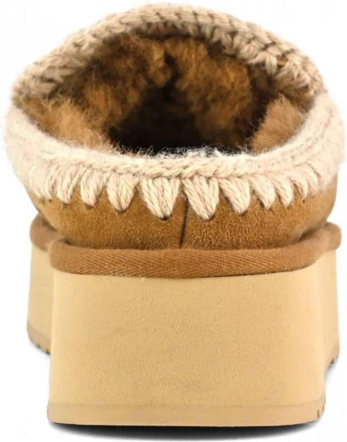 MOU Instappers Dames Clog Eskimo Platform Maat: 40 Materiaal: Suède Kleur: Cognac
