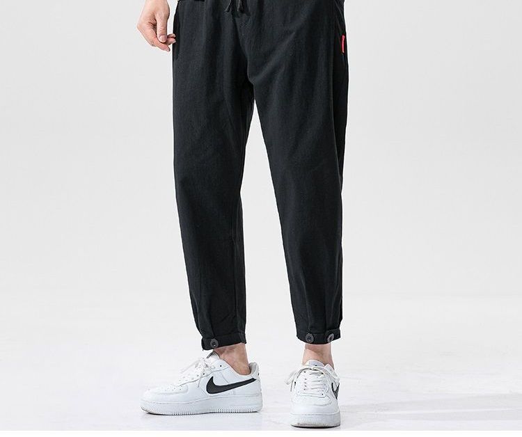 Sparrow Farm - Cropped rechte broek met knoopjes en manchetten
