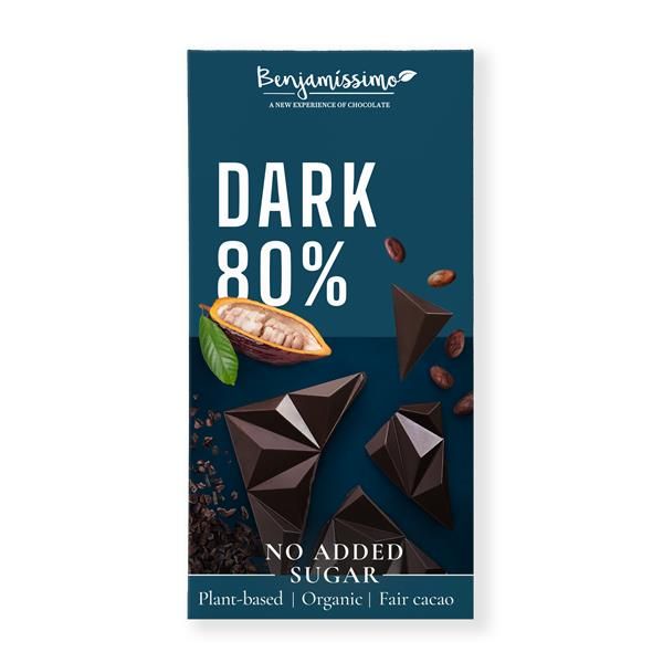 Chocolate Preto 80% Sem Adição De Açúcar Bio