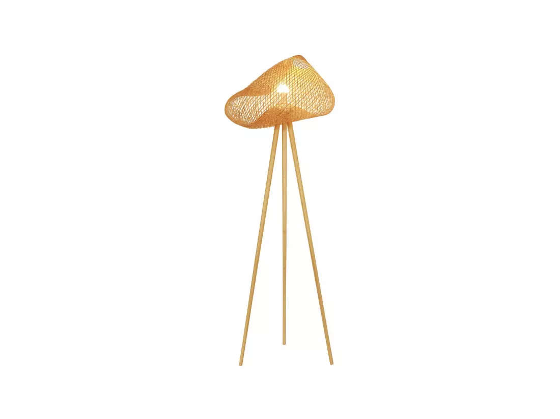 Now's Home - Lampadaire En Bambou Pieds En Bois O 60 Cm X 165 Cm Lips
