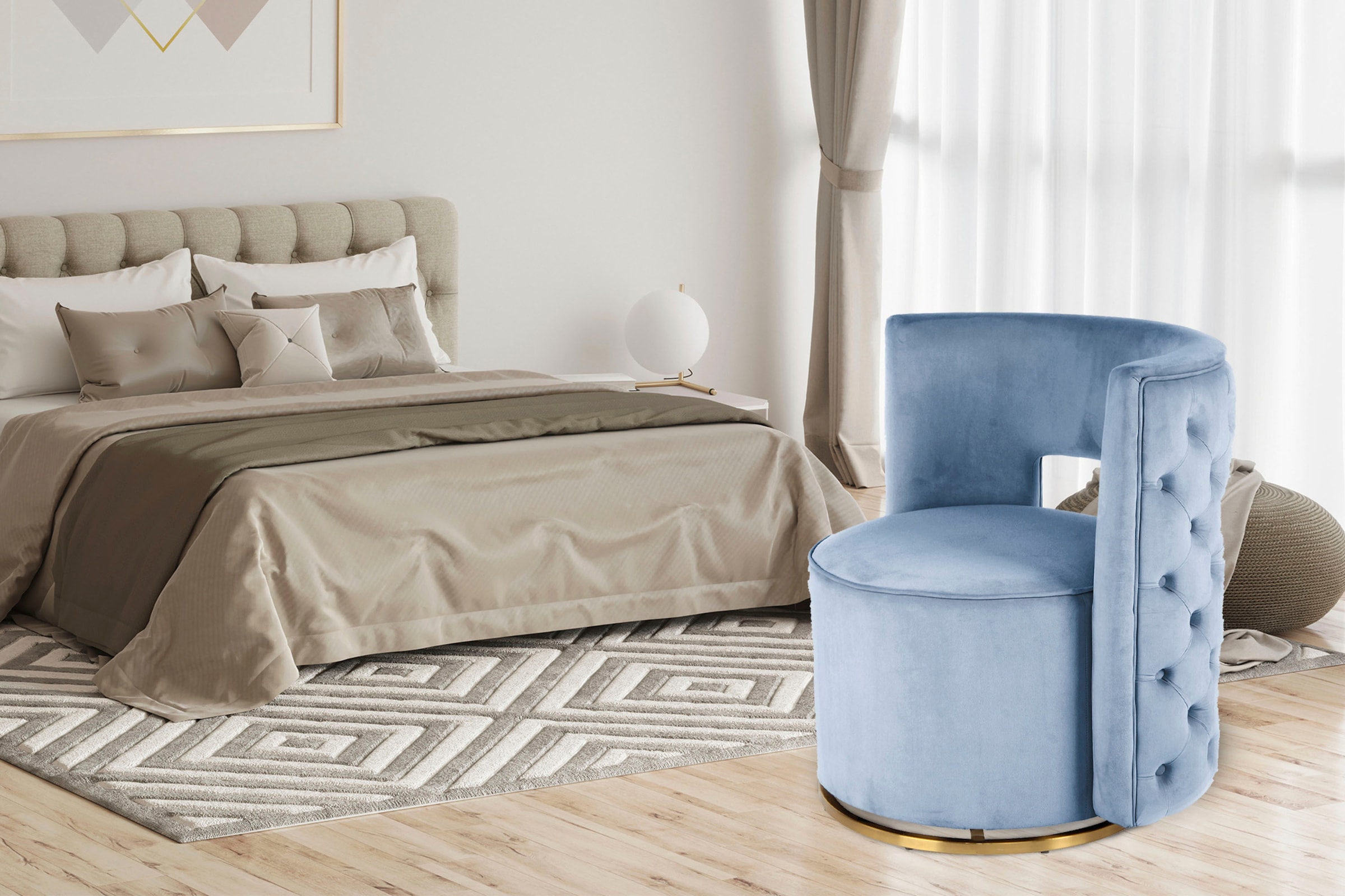 Kayoom Sessel »Drehsessel Sophistic, TOPSELLER! hochwertiges Gestell aus Eisen« Sessel, OTTOs Choice, 1 Stk. tlg. drehbar, elegant, samtweich, gesteppt,