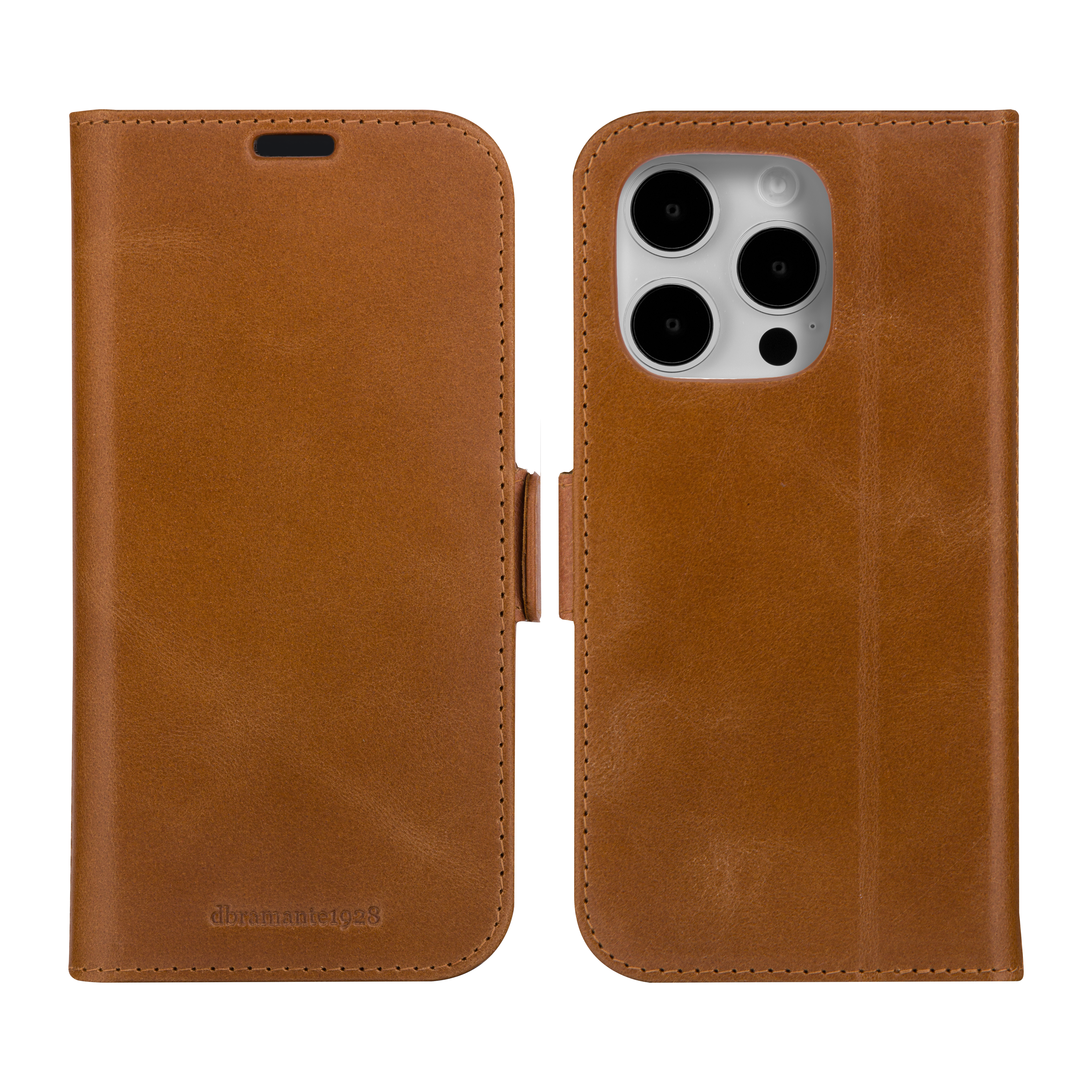 iPhone 15 Pro Max Echtleder Tasche mit RFID Schutz Copenhagen (CO67GT001865) - Tan