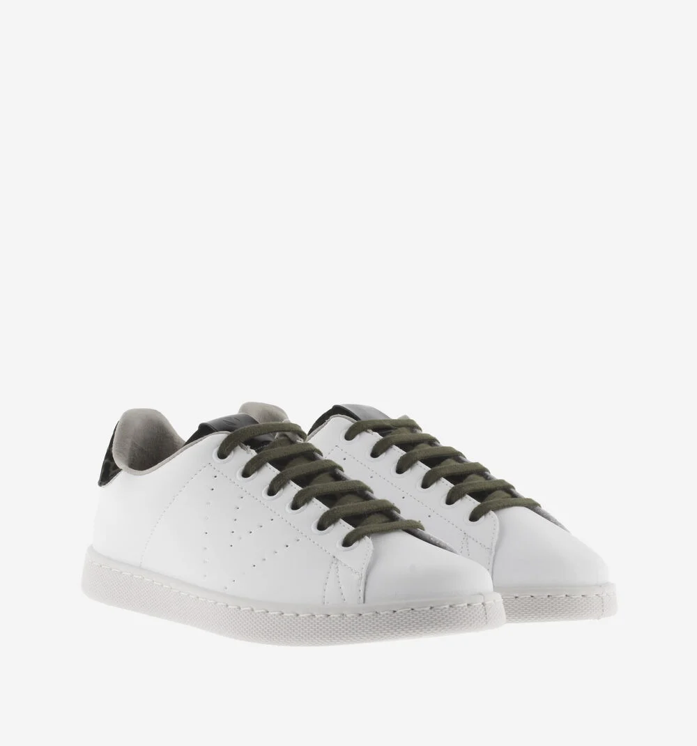 TENIS FAUX LEATHER & LEOPARDKAKI