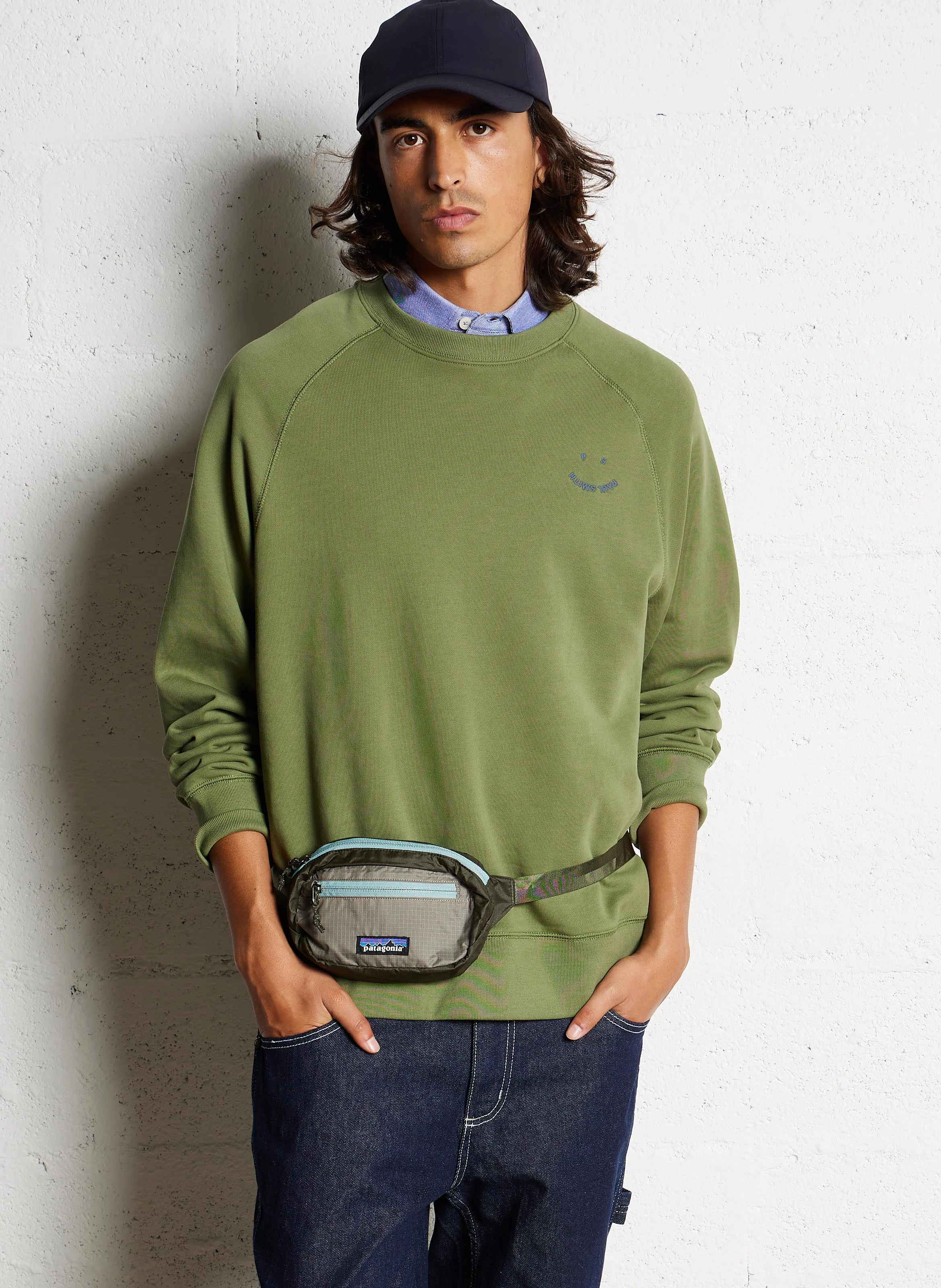 Sweat col rond en coton| Vert