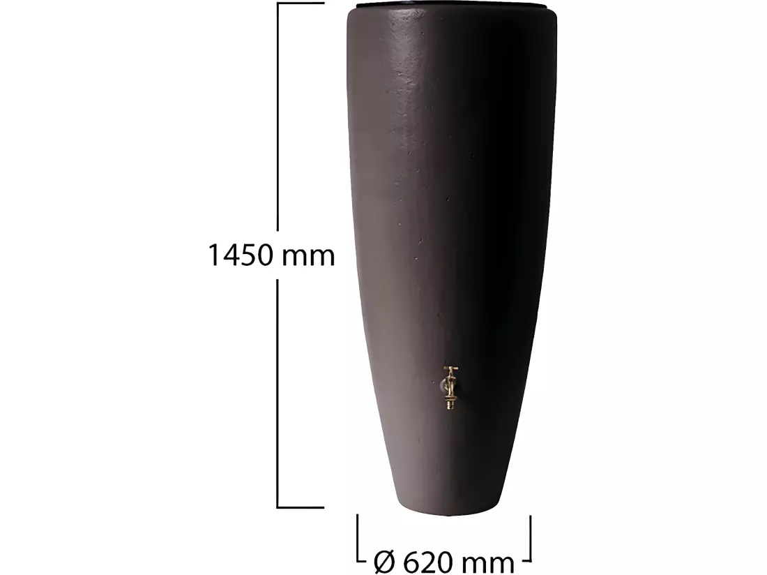 Récupérateur d'eau de pluie 2 en 1, 300L avec bac à fleurs - Moka - Garantia