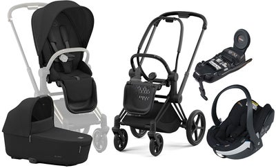 Cybex Priam Duovogn inkl. BeSafe iZi Go Modular X2 & Base, Sepia Black/Matt Black